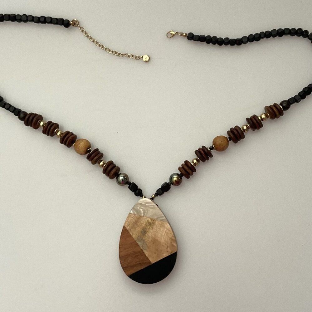 New Natural Tones Boho Statement Necklace